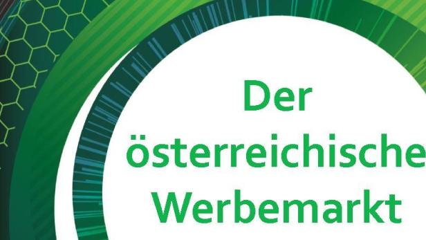 Das Cover zeigt den Titel „Der österreichische Werbemarkt“ auf einem grünen Hintergrund.
