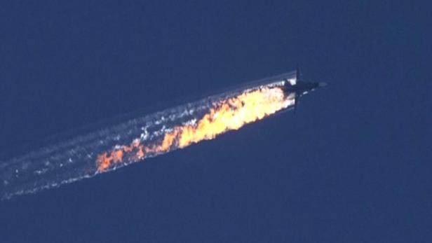 Das abgeschossene russische Militärflugzeug.