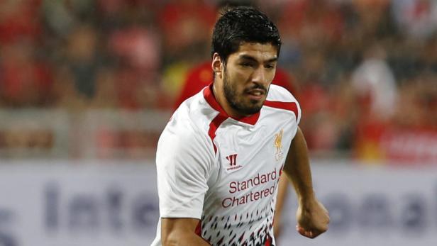 Luis Suárez im Trikot des FC Liverpool während eines Spiels.