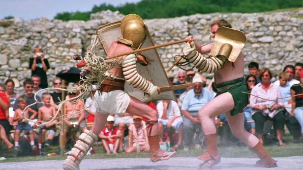 Gladiatorenkampf in Carnuntum.