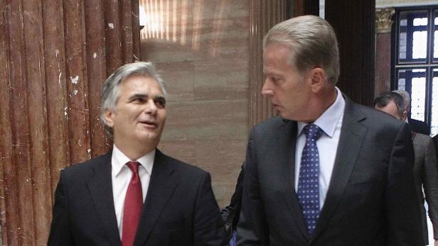 Werner Faymann und Reinhold Mitterlehner: Gespräche am Samstag verliefen &quot;konstruktiv&quot;.