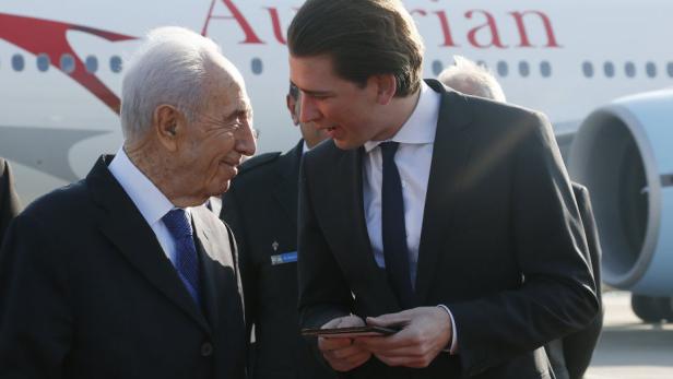 Sebastian Kurz empfing Shimon Peres Anfang April in Wien, jetzt besucht er Israels Präsidenten in Jerusalem.