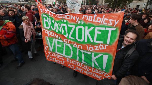 Proteste gegen Viktor Orban.