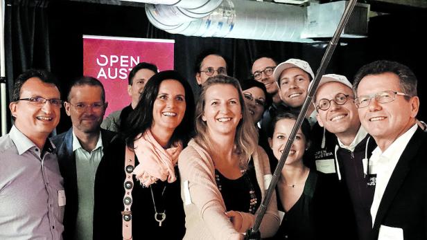 Selfie im Silicon Valley: Valerie Höllinger mit ihrer Delegation Anfang Oktober bei Open Austria.