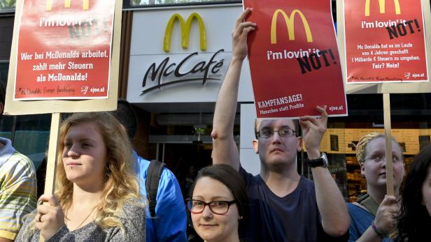 Protestaktion gegen McDonald&#039;s im September in Wien