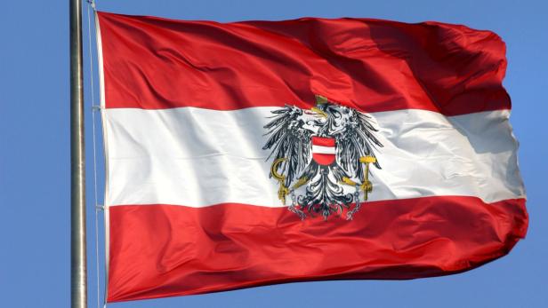 Die Flagge Österreichs.