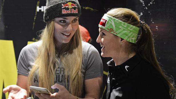 Lindsey Vonn und Elisabeth Görgl geben in Lake Louise Gas.