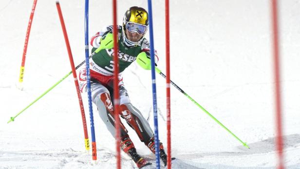 Marcel Hirscher fuhr im Slalom auf Rang zwei vor.