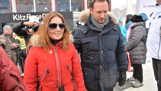 Ex-&quot;Spice Girls&quot;-Sängerin Geri Halliwell tummelte sich mit ihrem Verlobten, den Red-Bull-Formel-1-Chef Christian Horner, im Zielgelände des Hahnenkammrennens und zeigte sich von der Strecke beeindruckt: &quot;Wow, ist das steil!&quot;