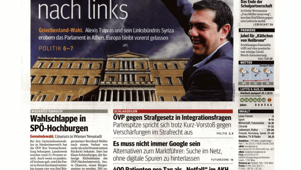 Schlagzeile vom 26.01.2015Volle Kraft nach linksKurier