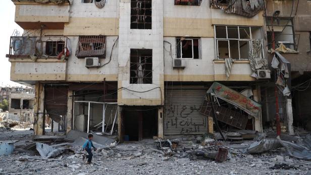 Zerstörungen in Douma, Syrien