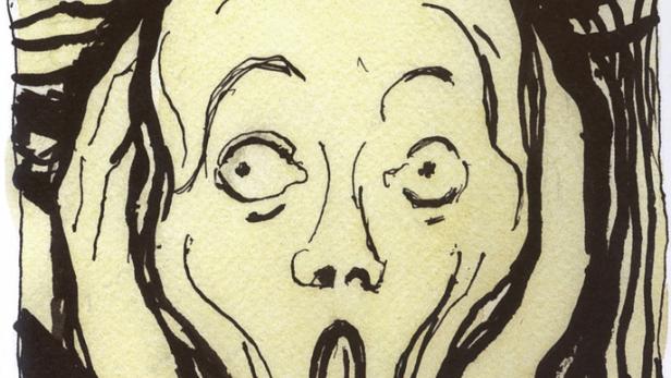 Eine stilisierte Darstellung von Edvard Munchs „Der Schrei“.