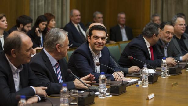 Regierungschef Alexis Tsipras bei seiner ersten Kabinettssitzung