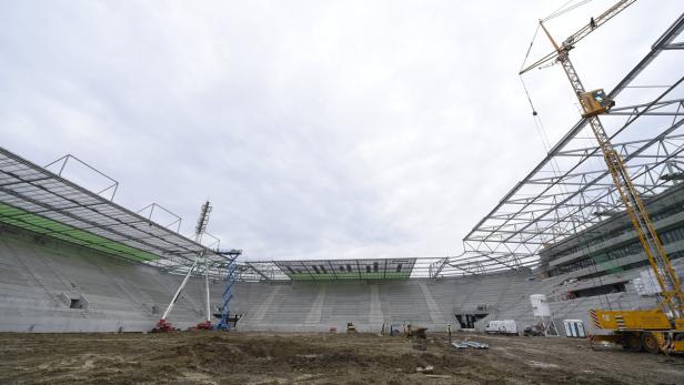 Ausblick auf das Allianz Stadion - im Juli steigt das Eröffnungsspiel von Rapid