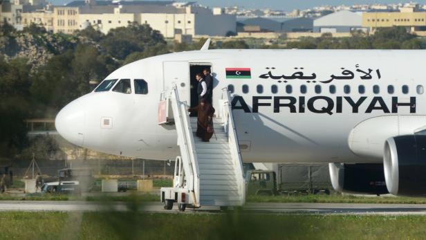 Die Maschine der Afriqiyah Airways wurde entführt.