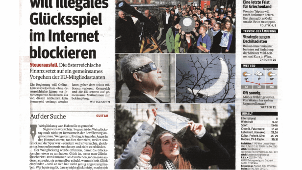 Schlagzeile vom 21.03.2015Regierung will illegales Glücksspiel im Internet blockierenKurier