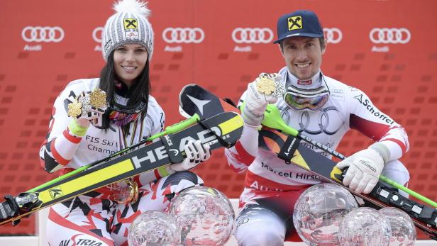 Anna Fenninger und Marcel Hirscher sind die großen Abräumer der Ski-Saison.