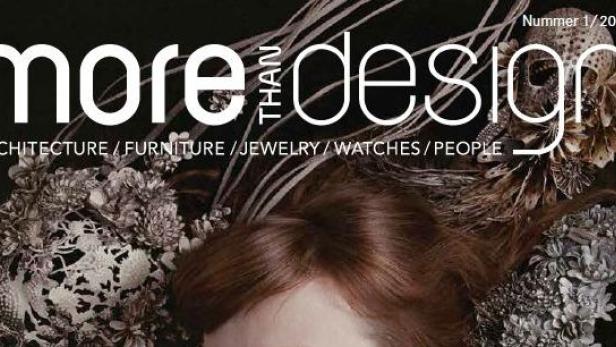 Das Cover der Zeitschrift „More Than Design“ (Nummer 1/2015) mit einer Frau, die floralen Kopfschmuck trägt.