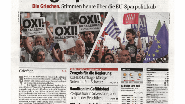 Schlagzeile vom 05.07.2015Das gespaltene LandKurier