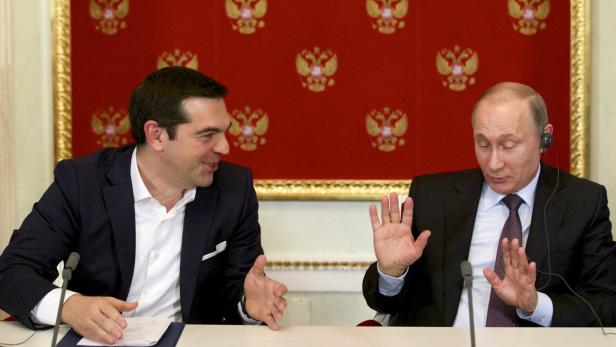 Griechen-Premier Tsipras bei seinem Besuch bei Kreml-Chef Putin vor einem Jahr.