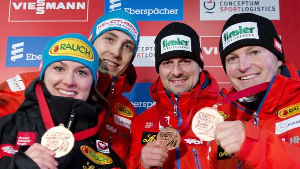 Das österreichische Team Nina Reithmayer, Reinhard Egger, Andreas Linger und Wolfgang Linger.
