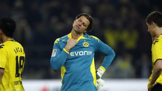 Roman Weidenfeller, Torwart von Borussia Dortmund, während eines Spiels.