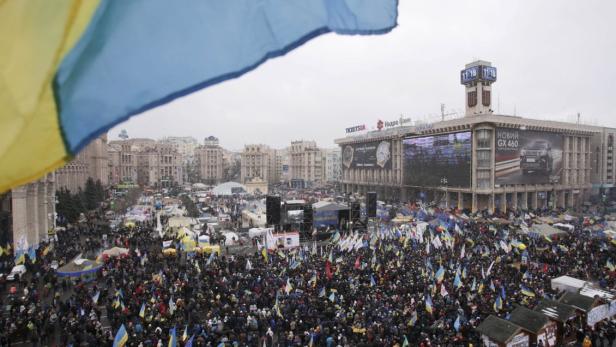 Proteste auf dem Maidan, dem Unabhängigkeitsplatz, lösten den Machtwechsel aus.