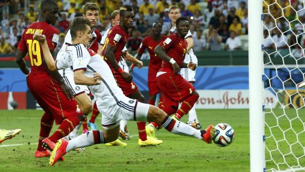 Miroslav Klose war zwei Minuten am Feld und schon klingelte es im Gehäuse von Ghana.