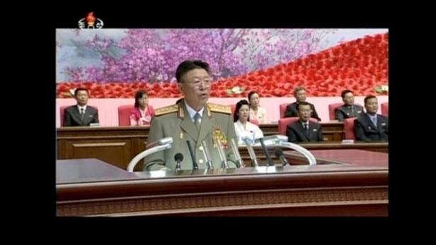 Militärchef Ri Yong Gil, TV-Aufnahme von 2014