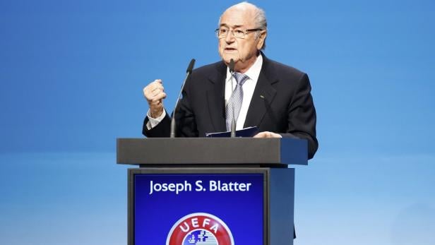 Sepp Blatter bei seiner Begrüßungsrede in Wien.
