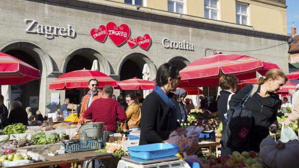 Ein Markt in Zagreb.