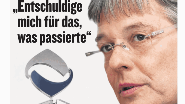 Nahaufnahme von Peter Kaiser, Kärntens Landeshauptmann, vor einem Zeitungsartikel über den Hypo-Desaster.