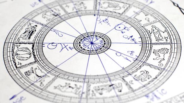 Horoscope wheel chart blured on white paper Horoskop,Kalender