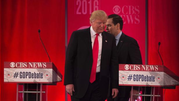 Donald Trump und Marco Rubio bei der letzten TV-Debatte.