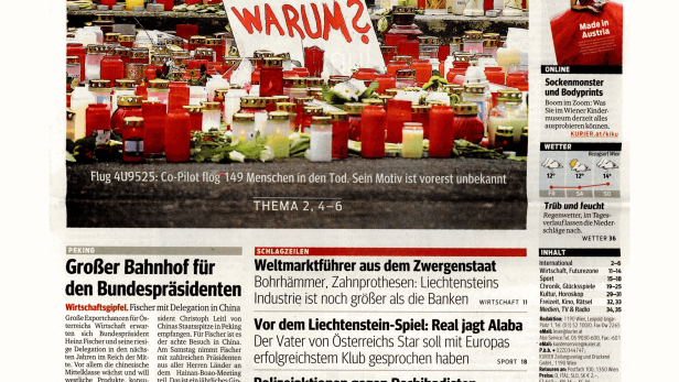 Schlagzeile vom 27.03.2015WARUM?Kurier