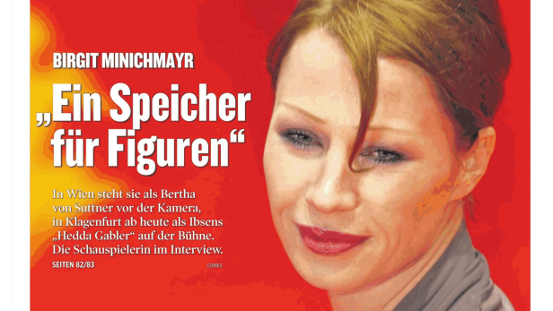 Porträt der Schauspielerin Birgit Minichmayr, die in „Hedda Gabler“ auftritt.