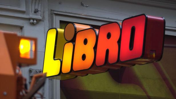 Das farbenfrohe „Libro“-Schild über einem Geschäftseingang.