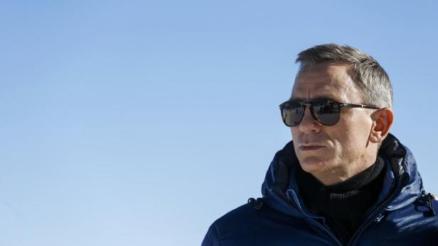 Daniel Craig bei den Dreharbeiten in Sölden.