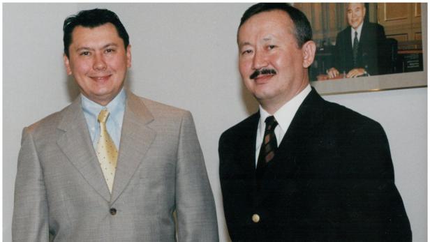 Aliyev (li.) wurde erhängt aufgefunden, Ex-Geheimdienstchef Mussayev steht ab 14. April vor Gericht.