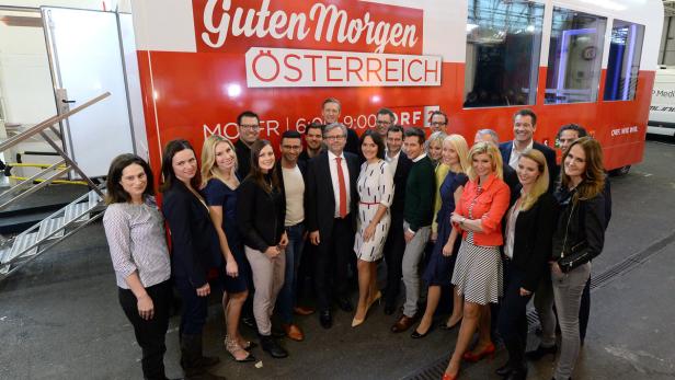 Das Team der ORF Morgenshow &quot;Guten Morgen Österreich&quot; mit ORF-Chef Wrabetz