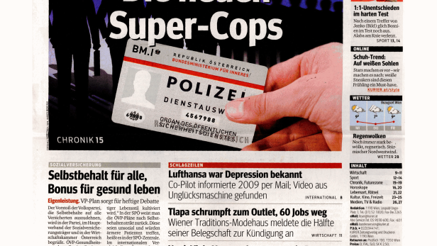Schlagzeile vom 01.04.2015Die neuen Super-CopsKurier
