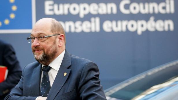 Martin Schulz beim Eintreffen vor den Beratungen in Brüssel
