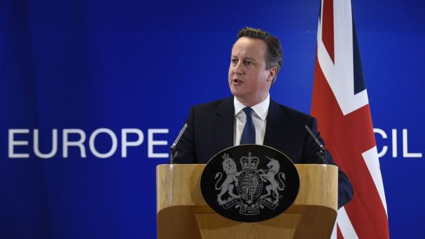 Premier David Cameron nach Ende des EU-Gipfels