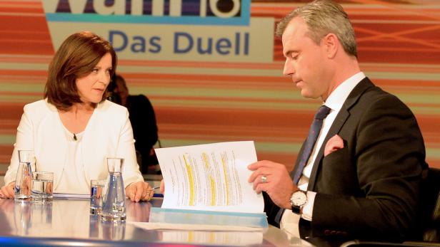 TV-Duell mit Norbert Hofer: Recherchepanne vor 1,2 Millionen.