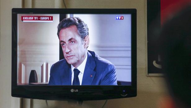 Sarkozy trat am Abend im TV auf