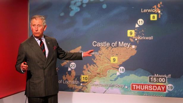 Prinz Charles als Wetterfrosch im Fernsehen