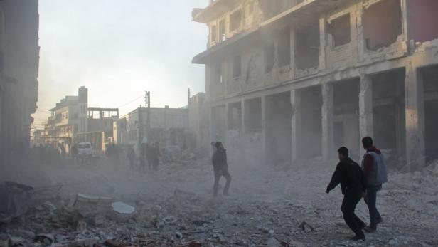 12. Jänner 2017: Nach einem Luftangriff in Idlib.