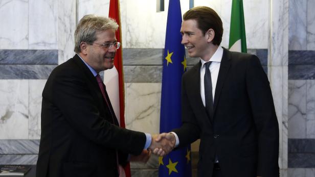 Italiens Außenminister Gentiloni und sein Amtskollege Kurz betonten in Rom, an einem Strang zu ziehen.