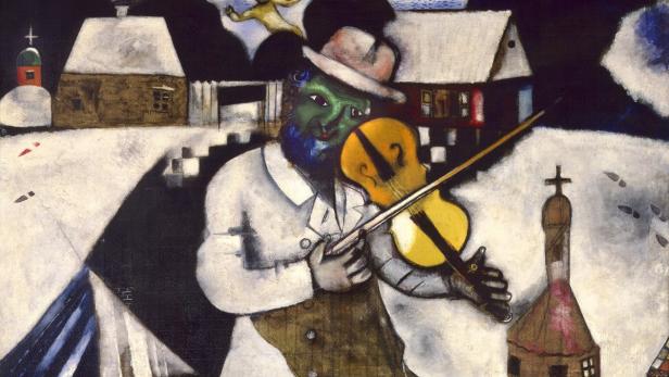 Marc Chagalls „Der Geigenspieler“ (1912). Ausschnitt.