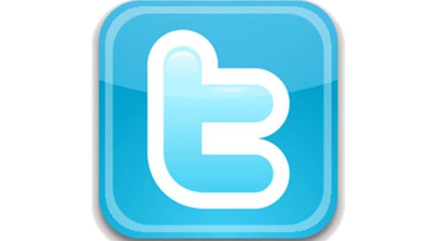 Das Logo von Twitter, ein stilisierter weißer Vogel auf hellblauem Grund.